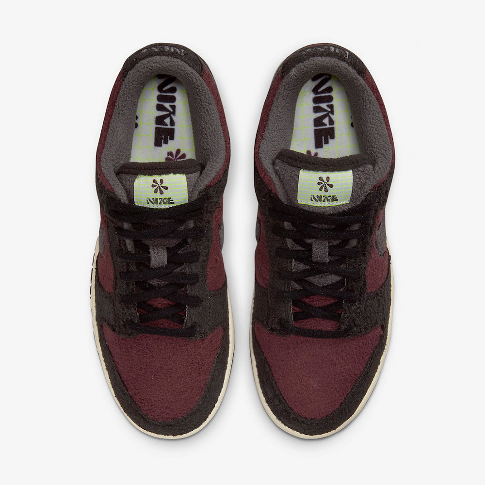 Nike Dunk Low Womens "Burgundy Fleece" DQ7579-600